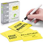 2DOBOARD 25 Magnetic Notes - Magnetic Sticky Notes 3 x 3 in – Fun Dry Erase Whiteboard Magnets for Fridge, Office, Classroom - Easy to Clean & Reuse Stick Notes (Yellow)