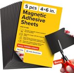 Magnetic Sheets with Adhesive Backing - Each 4" x 6" - Flexible Magnetic Paper with Strong Self Adhesive - Sticky Magnet Sheets for Photo and Picture Magnets, Stickers and Other Craft Magnets