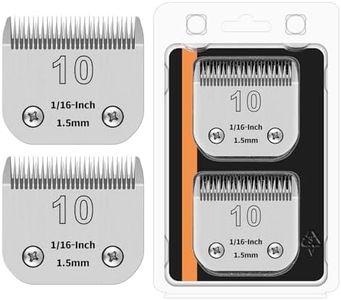 HONGNAL 10# Detachable Pet Clipper Replacement Blades Compatible with Andis/Oster A5/Wahl KM10 Series Dog Clipper,Made of Ceramic Blade & Stainless Steel Blade,Size 10# Cut Length 1/16-Inch（2 Pack）