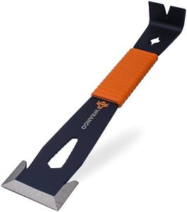 Wrango Tools 9.5" Trim Bar Pry Bar - Patented Small Pry Bar with Bolt Remover & Nail Puller for Home Improvement & Construction - Flat Bar with Shock-Absorbing Grip & Wide Winged Ends