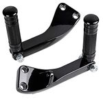 Astra Depot Black CNC Front/Rear Foot Pegs with Passenger Pegs Mount Kit Footpeg Support Bracket Compatible For Harley Dyna Street Bob Super Glide FXD 2006-2017