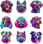 9pcs Colorful Dogs Iron On Transfer Decals Thermal Stickers for Clothing Appliqued Washable DIY Applique Iron On Heat Press Vinyl for Shirts Pillow Covers