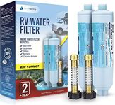 PureSpring RV/Camper Water Filter with Flexible Hose Protector | Inline Water Filter Reduces Chlorine, Odors, Bad Taste in Drinking Water (2 Pack)