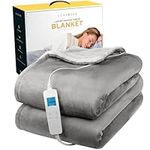 Luximize Electric Heated Blanket Throw - 180x130cm Electric Blanket, Luxurious Comfort - 10 Hour Auto-Off Timer, 10 Heat Settings, Fast Heating For Home & Office Use, Machine Washable, Safe