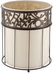 InterDesign Vine Wastebasket Trash Can, Vanilla/Bronze