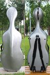 Yinfente 4/4 Cello case Carbon Fiber Cello Cases Full size Hard case Hard Shell Strong Light 4.2kg Support 300kg Cello Box Silver Color