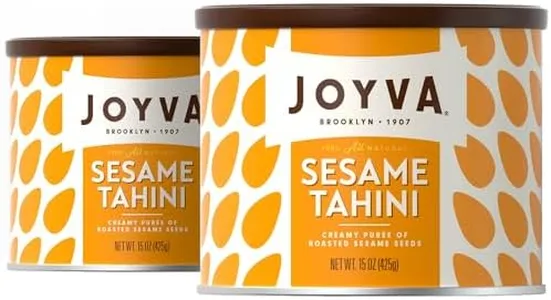 Joyva Sesame Tahini | Pack of 2, 15oz Tins | 100% Pure Roasted Sesame Seed Purée | Silky Smooth & Creamy | Mildly Nutty | All-Natural Superfood | Non-GMO, Gluten Free, Kosher & Vegan | Paleo & Keto Friendly