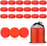 Syhood 18 Pcs of Hockey Pucks Balls with Reusable Mesh Bag Set Classic Ice Hockey Pucks Balls Rubber Street Hockey Puck Balls Practicing Training Pucks for Indoor and Outdoor (Orange,Pucks)