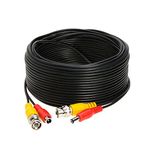 75FT Black Premade BNC Video Power Cable Extension Wire for CCTV, Security Camera, DVR, Surveillance System, All in One Plug & Play Cord