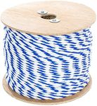 GOLBERG G Twisted Polypropylene Pool Rope - Blue and White - (1/4 Inch x 50 Feet) - 3 Strand Polypro Cord - Lightweight Utility Rope