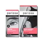 Parissa Hair Removal Wax Strips Bundle Set For Eyebrows, Legs & Arms Easy At Home Waxing Kit Includes Ultra Soothe Oil