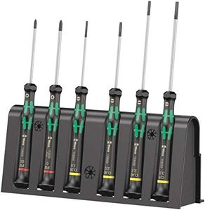 Wera 5118150001 2035/6 A Screwdriver Set and Rack For Electronic Applications 6 Pieces, Silver