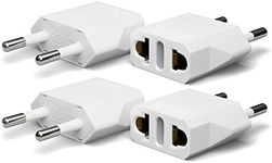 4 Pack European Travel Plug Adapter