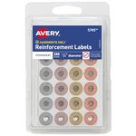 Avery Fashion Reinforcement Labels, Assorted Metallic Colors, 1/4" Diameter, Pack of 280 (5745)