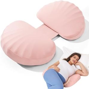 Pregnancy Pillow for Sleeping Memory Foam Pillow for Side Sleeper, Maternity Pillow Support for Back, Belly, HIPS for Pregnant Women, Portable and Adjustable Travel Wedge Pillow Pink