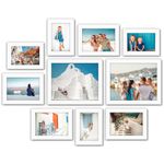 Americanflat 10 Piece Gallery Wall Frame Set in White - Two 10x8 Photo Frames, Four 7x5 Photo Frames, Four 6x4 Photo Frames - Collage Photo Frames for Wall with Horizontal and Vertical Formats