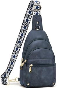 SYTRAH Anti Theft Crossbody Bags for Women, RFID Sling Bag Travel Purse, RFID Cross Body Purses Chest Bag for Travel Navy Blue