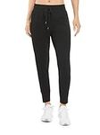 Danskin Women's Soft Touch Jogger Pant Sweatpants, Black Salt, XL