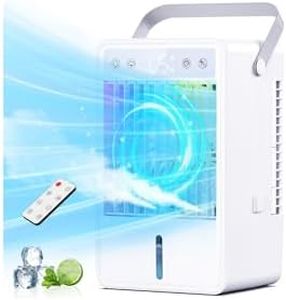 Portable Air Conditioner,Silent Air Conditionier with Remote Control, 1.5L Water Tank, Colorful LED Lights, USB Powered, 2-10 Hours Timer,Fast Cooling, Portable Air Cooler for Home, Bedroom, Office