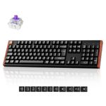 Keychron K10 HE Wireless Mechanical Keyboard - Hall Effect Hot-Swap Magnetic Linear Switch, Adjustable Actuation/Rapid Trigger, Full-Size UK Layout, Aluminium/Wood Frame for Windows/Mac/Linux - Black