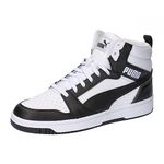 Puma Unisex Adults Rebound V6 Sneakers, Puma White-Puma Black-Shadow Gray-Puma White, 10 UK