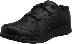 New Balance Men's 577 V1 Hook and Loop Walking Shoe, Black/Black, 10.5 W