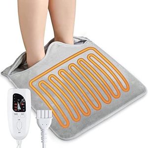 Generic Electric Heated Foot Warmer - Double-Side Foot Heating Pad,Ultra Soft Flannel Electric Fast Heating Pad,Auto Shut Off, 6 Temperature 4Timer Setting Foot and Hand Pain Relief 16''x16''