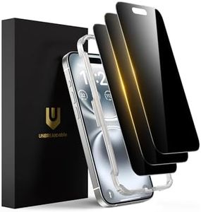 UNBREAKcable Privacy Screen Protector for iPhone 16 Plus, [3 Pack] Shatterproof Tempered Glass [25°Anti-spy][Easy Installation Frame][99.99% HD Clear][9H Hardness] [Anti-Fingerprint] for iPhone 6.7"