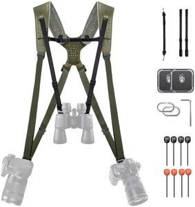 PGYTECH Camera Strap Master, Leather Dual Shoulder Harness for 3 Cameras, Adjustable Camera Harness for Professional Photographers, Sports/Wildlife/Wedding/Events Photography Camera Straps, Green