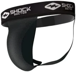 Shock Doctor Athletic Core Supporter with Cup Pocket, Jock Strap Protection, Youth & Adult Sizes (Cup Not Included) Black