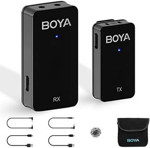 BOYA WMic5-M1 Kabelloses Lavaliermikrofon für Canon Nikon Sony DSLR-Kamera, 2,4 GHz, Dual-Channel, wiederaufladbar, Lapel On Mic für Vlogging Streaming Interview