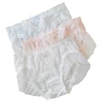 Joyralcos Women’s Bikini Brief Panties Japanese Anime Underwear Lolita Frill Trim Panty Set, 3 Pack Transparent Panties, One size