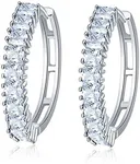 Joctly CZ Round Hoop Earrings Colorful Amethyst Huggie Earrings Cubic Zirconia Jewelry For Women