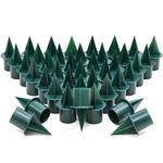 40-Pack Green Plastic Candle Holder Stakes - 1-inch Picks for Floral Arrangements, Wedding Table Centerpieces