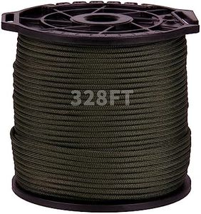 Ligebul Paracord Rope, 100M/328FT, 4mm, 9 Strand Parachute Spool Cord Nylon Paracord Rope for Camping Hammock Clothslie Hiking Fishing Survival (Green)