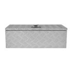 Aluminium Tool Box 60L Lockable Chest 2 Keys Trailer Truck Van Locker Boxes Storage Heavy Duty Checker Plate Rubber Base Liner Seal Gas Struts Carry Case Medium 29" x 10" x 12.5" 745mm x 250mm x 320mm