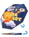ANYCHO Kids Umbrella for Boys and Girls, 3D Cartoon Lightweight Small Umbrella for Kids with Pinch-Proof Design for Baby, Waterproof & Windproof, Easy to Open and Close for Children, Mini Portable Durable for Rain or Sun Protection - Space Blue (Astronaut)