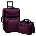 Travelers Choice US Traveler Rio Expandable Carry-On Luggage Set, One Size, 2-Piece (Purple)