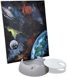 GoEasel is The Complete Painting Station. an All-in-One Easel Stand, Water Basin, and Brush Holder | for All Ages *Included with Easel is Color Palette and Canvas Clip* (Gray)