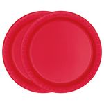 WedDecor 7" (18cm) Round Dessert Plates Disposable Paper Plate Ruby Red Colour Themed Tableware for Picnics, Wedding, BBQ, Birthday, Anniversary, Baby Shower & Christmas Events, Pack of 20