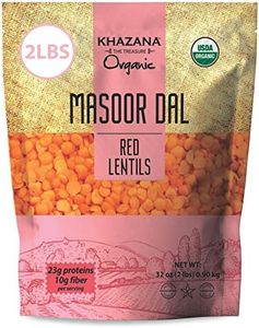 Khazana Organic Masoor Dal 2lb - Red Lentils | Non-GMO, Gluten Free & Kosher | Authentic Lentils From India
