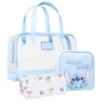 Disney Stitch Toiletry Bags Set of 3, Zipped Wash Bag and Cosmetic Bag - Stitch Gifts