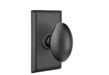 Emtek Passage Set, Rectangular Rosette, Egg Knob (Flat Black)
