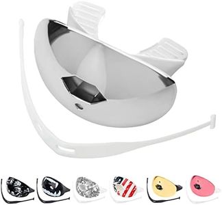 ZAKVOP Football Mouth Guard with Strap, Breathable Mouth Guard Football for Youth and Adults, Teeth and Lip Protector Guard Mouth Pieces Football (Chrome Silver)