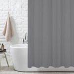 ANSIO Shower Curtain for Bathroom - Mould and Mildew Resistant - Charcoal Grey, 180 x 200 cm (71 x 71 Inch) | Water Repellant Fabric | 100% Polyester