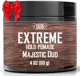 Viking Revolution Majestic Oud Hair Pomade for Men - Extreme Hold Hair Gel for Men Water Based - Mens Pomade Extra Firm Mens Hair Pomade Strong Hold - High Shine Mens Hair Cream (4oz)