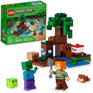 LEGO Minecraft The Swamp Adventure 21240, Building Game Construction Toy with Alex and Zombie Figures in Biome, Birthday Gift Idea for Kids Ages 8+