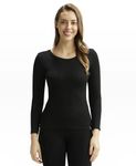 Jockey 2540 Women's Soft Touch Microfiber Elastane Stretch Fleece Fabric Full Sleeve Thermal Top with Stay Warm Technology_Black_XL