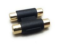 MainCore Twin 2 x RCA to 2 x RCA Phono Female to Female Coupler Cable Joiner Adapter GOLD.