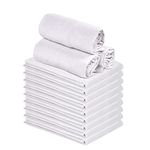 Talvania Classic White Flour Sack Towels - 12-Pack of 100% Ring Spun Cotton Home Kitchen Dish Towel. Soft Absorbent Dish Towels - Lint Free Measures 28” X 28” Tea Towel